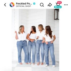 Judy Blue Mid Rise Medium Vintage Wash Tummy Control Straight Leg Jeans